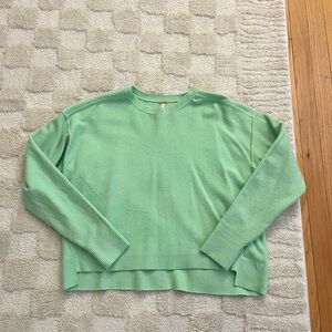 Free People Lime Green Crew Neck Sweater